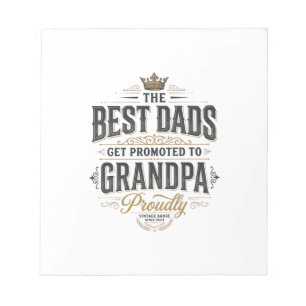 Beste vaders gepromoveerd tot opa vintage shirt on notitieblok