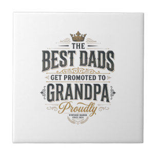 Beste vaders gepromoveerd tot opa vintage shirt on tegeltje