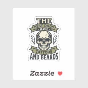 Beste vaders hebben tatoeages en baarden Schedel S Sticker