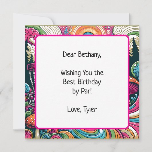 Beste verjaardag van Par | Retroschijfgolf Kaart (Achterkant)