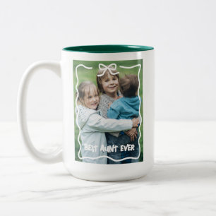 Beste verjaardagscadeau voor tante met eigen foto tweekleurige koffiemok