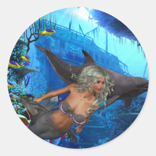 Beste verkoper, Mermaid Ronde Sticker (Voorkant)