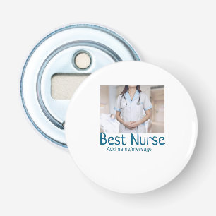 Beste verpleegkundige voeg foto naam tekst arts ho button flesopener