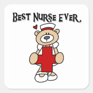 Beste verpleegkundigen, overhemden en geschenken vierkante sticker