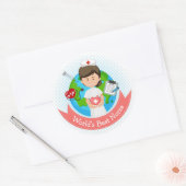 Beste verpleegster ter wereld ronde sticker (Envelop)