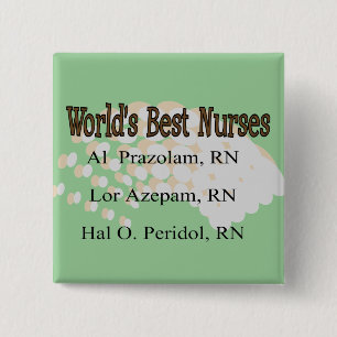 "Beste verpleegsters ter wereld" — Hilarious Nur Vierkante Button 5,1 Cm