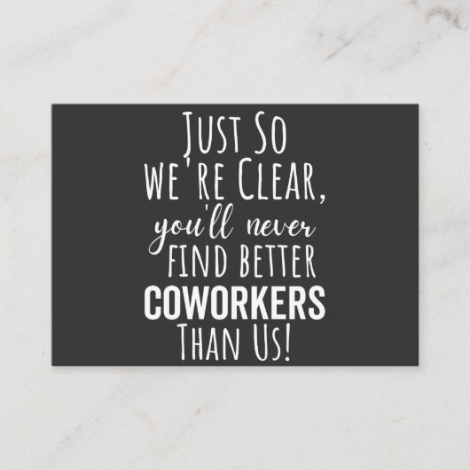 BESTE VERPLICHTING VOOR HET VERLATEN VAN COWORKERS VISITEKAARTJE (Voorkant)