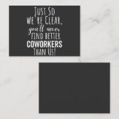 BESTE VERPLICHTING VOOR HET VERLATEN VAN COWORKERS VISITEKAARTJE (Voorkant / Achterkant)