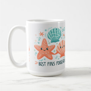 Beste Vinnen Voor Altijd T-Shirt, Cute Zeester Zee Koffiemok