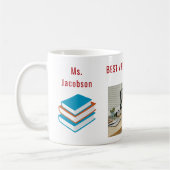 Beste virtuele leraar ooit aangepaste naam fotoboe koffiemok (Links)