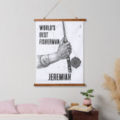 Beste Visser  Zwart & Wit Hangend Wandkleed (Slaapkamer)