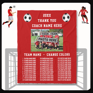 Beste Voetbal coach Cadeaus Dank u, Speler's Namen Fleece Deken