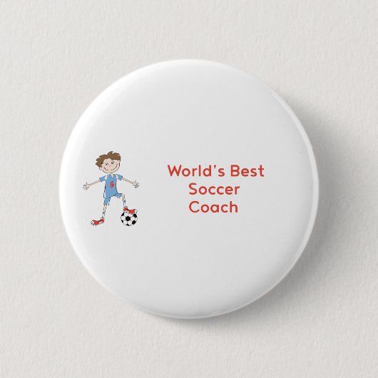 Beste Voetbal coach ter wereld Ronde Button 5,7 Cm (Voorkant)