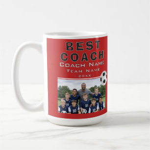 Beste Voetbalcoach Voetbalteam Foto Koffiemok