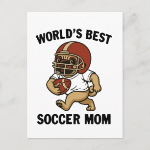 BESTE VOETBALMOEDER TER WERELD - PUG SPELER BRIEFKAART