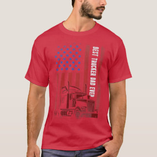 beste vrachtwagenvader ooit amerikaanse vlag op 4 t-shirt