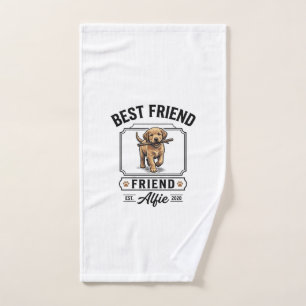 Beste vriend Alfie vintage hondenliefhebber ontwer Handdoek