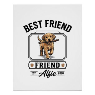 Beste vriend Alfie vintage hondenliefhebber ontwer Perfect Poster