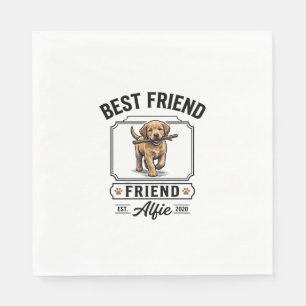 Beste vriend Alfie vintage hondenliefhebber ontwer Servet
