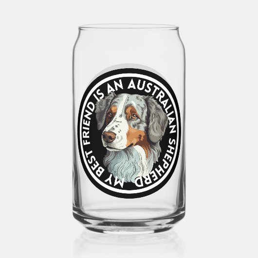 Beste vriend Australische herder Blikvorm Glas (Achterkant)
