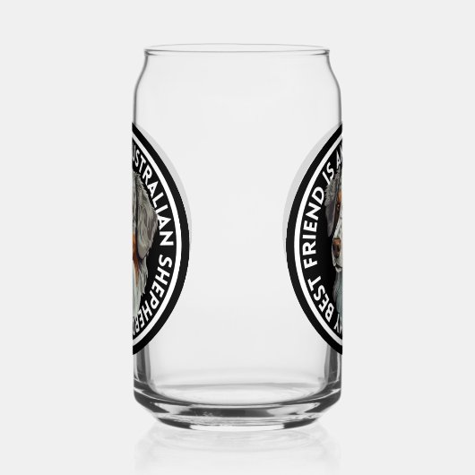 Beste vriend Australische herder Blikvorm Glas (Links)