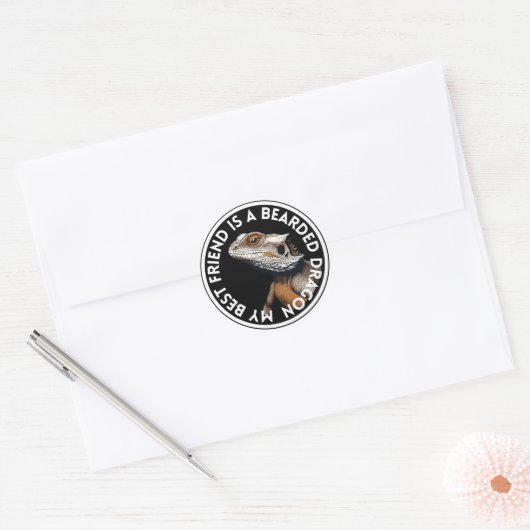 Beste vriend Bearded Dragon Ronde Sticker (Envelop)