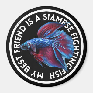 Beste Vriend Blauw Rood Betta Vis Magneet