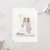 Beste Vriend Bruidsmeisje Kaarten (Voorkant / Achterkant in situ)