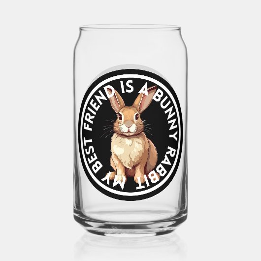 Beste Vriend Bunny Konijn Blikvorm Glas (Voorkant)