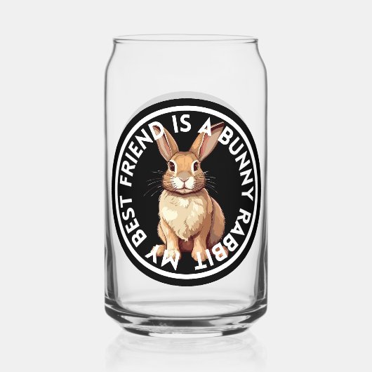 Beste Vriend Bunny Konijn Blikvorm Glas (Achterkant)