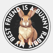 Beste Vriend Bunny Konijn Ronde Sticker (Voorkant)