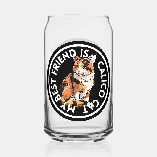 Beste vriend Calico Cat Blikvorm Glas (Achterkant)