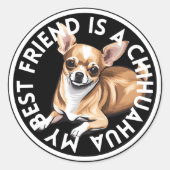 Beste vriend Chihuahua Ronde Sticker (Voorkant)