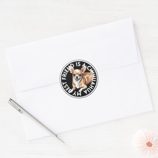 Beste vriend Chihuahua Ronde Sticker (Envelop)