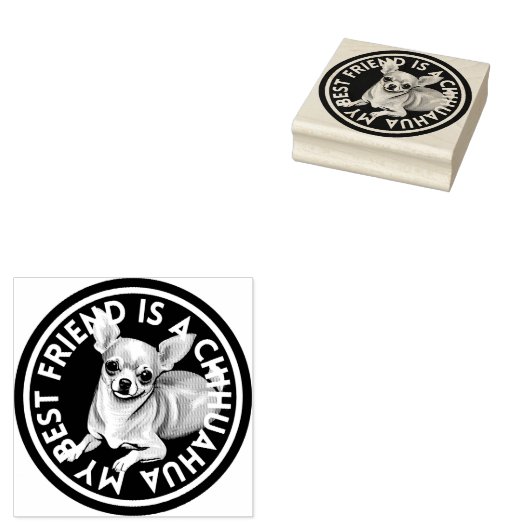 Beste vriend Chihuahua Rubberstempel (Gestempeld)