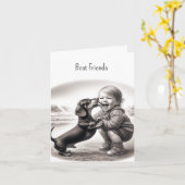 beste vriend Dachshund Kaart (Gele Bloem)