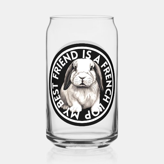 Beste Vriend Frans Lop Konijn Blikvorm Glas (Voorkant)