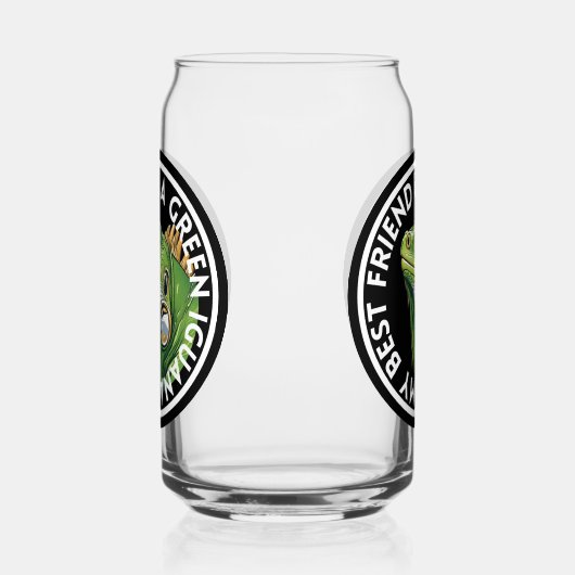 Beste Vriend Groene Iguana Blikvorm Glas (Links)
