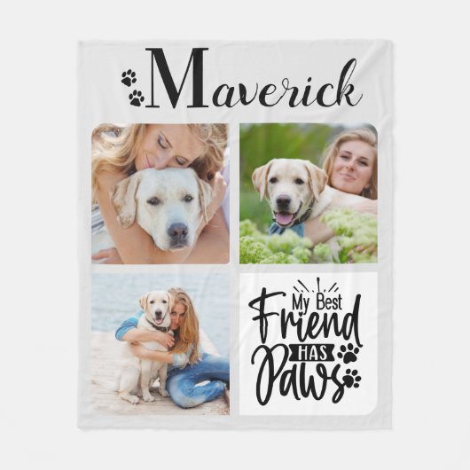 Beste vriend heeft Pet Foto Hondenliefhebber Pet P Fleece Deken (Voorkant)