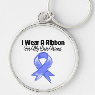 Beste vriend - ik Draag Periwinkle Ribbon Sleutelhanger