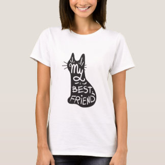 Beste vriend is mijn kat Grappige zwarte kat citaa T-shirt