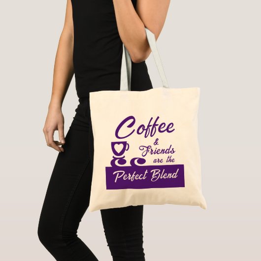 Beste vriend koffieminnaar paars tote bag (Voorkant (product))