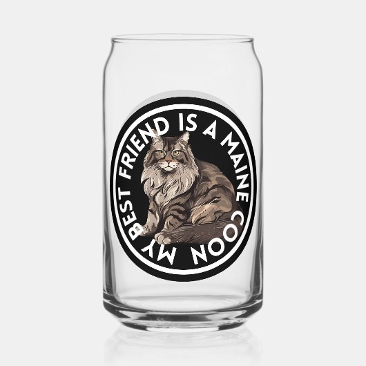Beste vriend Maine Coon Cat Blikvorm Glas (Achterkant)