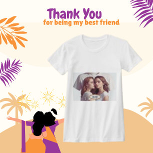 Beste Vriend Moderne Foto Lijst Witte Kleur T-shirt