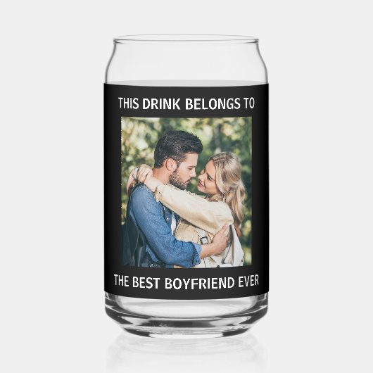 Beste vriend ooit gepersonaliseerde foto zwart blikvorm glas (Voorkant)