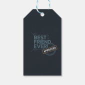Beste vriend ooit goedgekeurd tekstontwerp cadeaulabel (Achterkant)