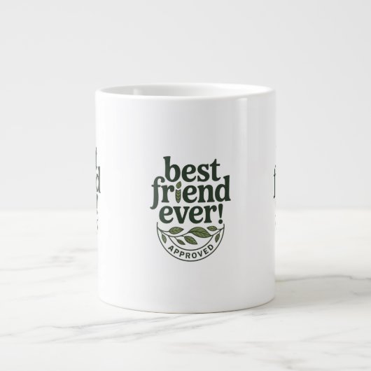 Beste vriend ooit! Goedgekeurd - Tekstontwerp Extra Grote Beker (Voorkant)