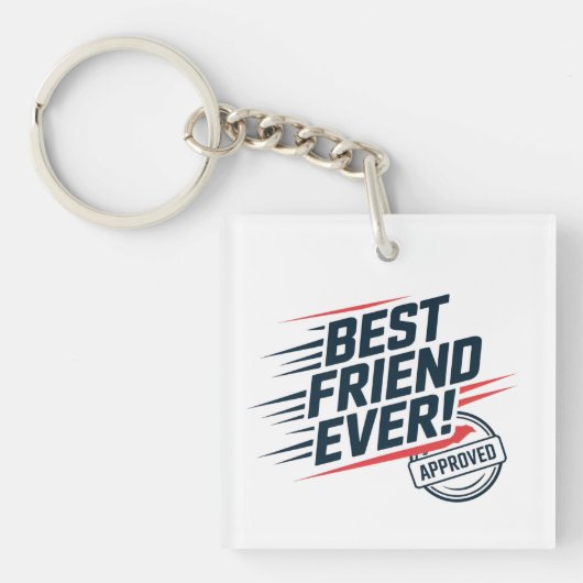 Beste vriend ooit, goedgekeurd tekstontwerp sleutelhanger (voorkant)