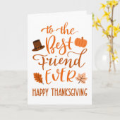 Beste Vriend Ooit Thanksgiving Dag in Sinaasappel Kaart (Gele Bloem)