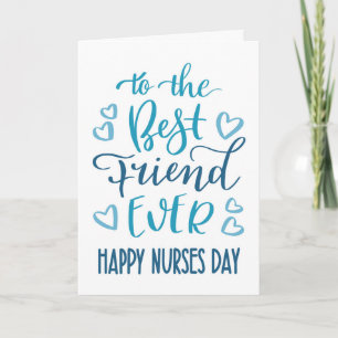Beste vriend ooit verpleegstersdag typografie in b kaart